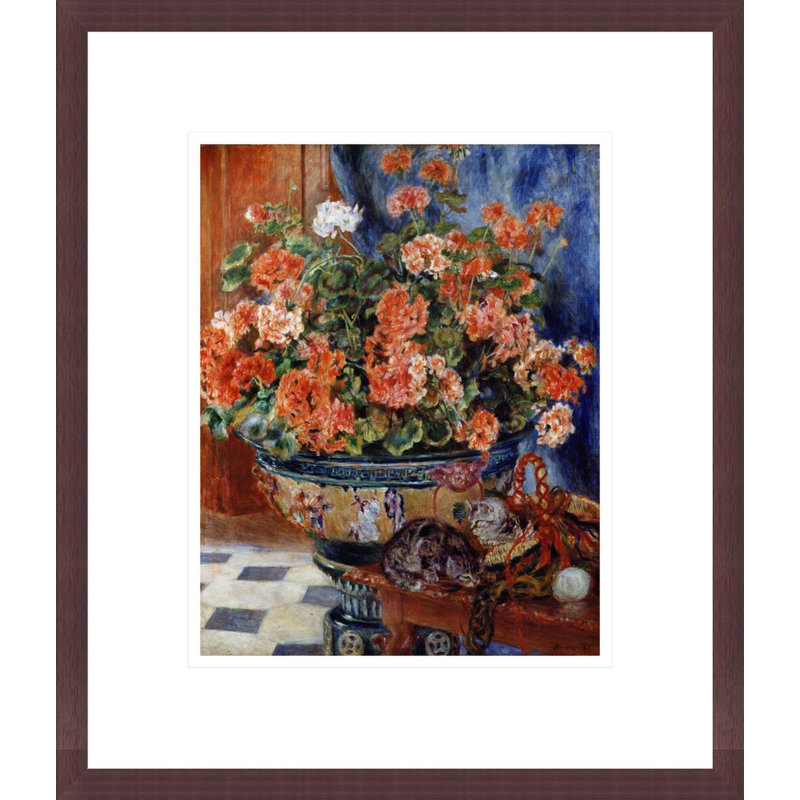 «Geraniums and Cats» par Pierre-Auguste Renoir, impression giclée encadrée, H 15,99 po x l 13,75 po