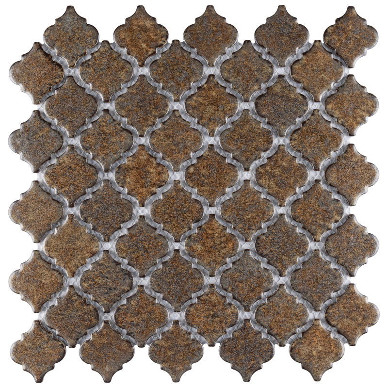 Hudson Tangier 2" x 2" Porcelain Grid Mosaic Wall & Floor Tile, Brownstone