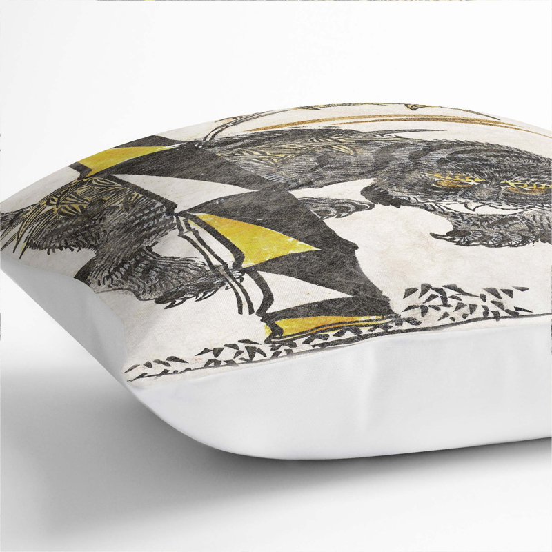Tiger & Bamboo by Okumura Masanobu Cushion with Filling, 55cm H x 55cm W x 20cm D, White
