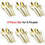 Almarine 24-piece Stainless Steel Gold Cutlery Set,  Service for 6 (High-end Gift Box)