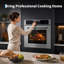 Four mural électrique encastrable 24 pouces 3000W, four en acier inoxydable de 2,5 pieds cubes avec 5 fonctions de cuisson, Menus intelligents, commande tactile et bouton, argent