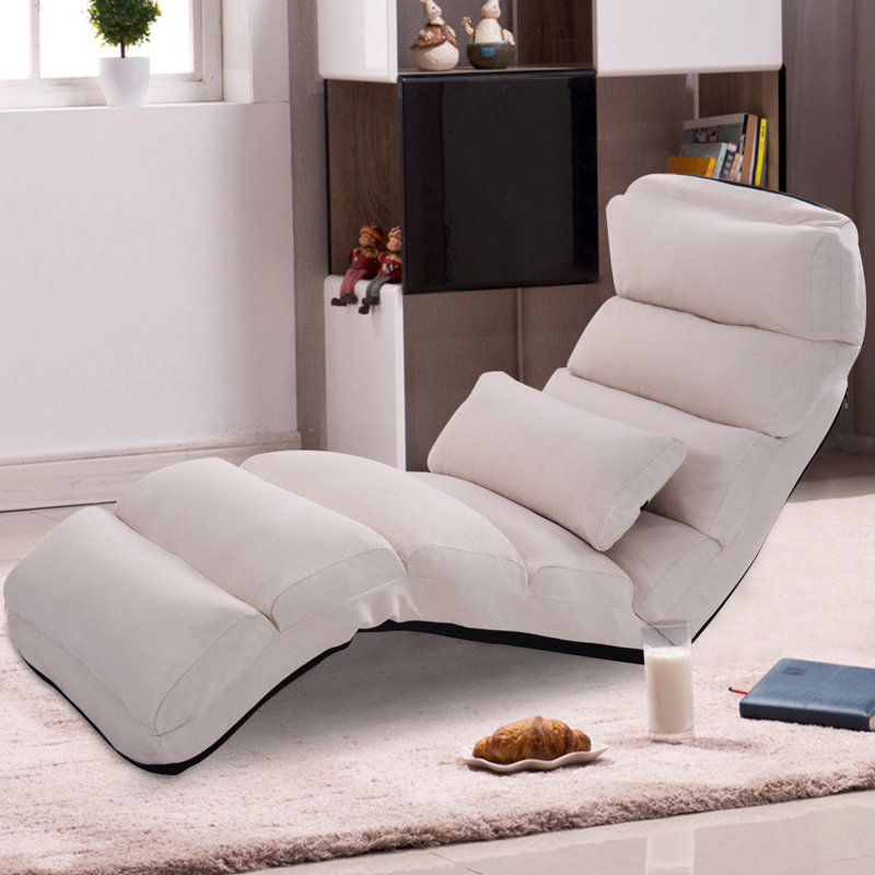 Upholstered Chaise Lounge, Beige