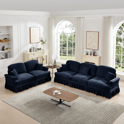 Modular Couch Set Chenille Fabric Two Style Adaptability For Living Room Elegance