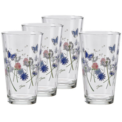 Fiesta Breezy Floral 16-ounce Tapered Cooler Glass In Blue