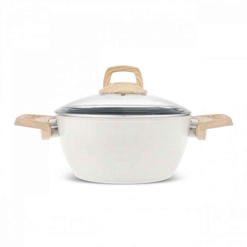 Karaca X Refika Birgül Swiss Crystal Stockpot with Lid, 24cm, Creamy