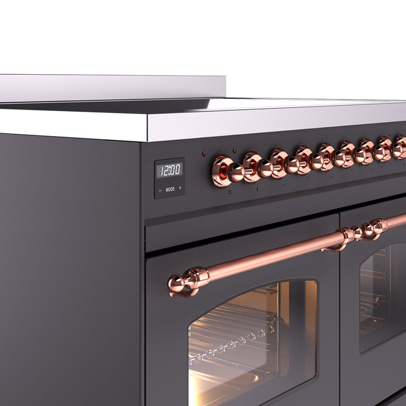 ILVE Nostalgie II 40 in Induction Range, Graphite Matte/Copper