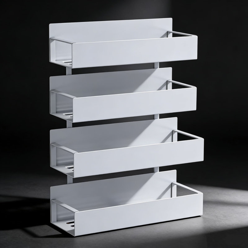 Magnétique étagère à épices, paquet de 4, réfrigérateur robuste et solution de rangement latérale pour économiser de l'espace dans la cuisine
