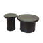 Ensemble de tables basses rondes modernes - Combinaison de tables doubles avec pieds de table cannelés uniques