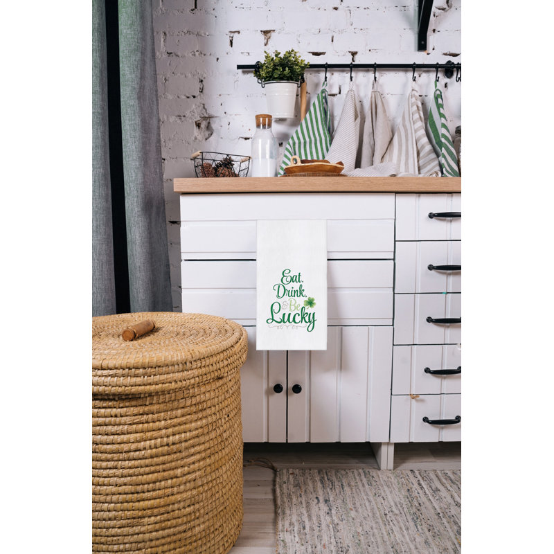 Torchon Eat Drink & Be Lucky, Cuisine blanche / verte «Eat Drink & Be Lucky»