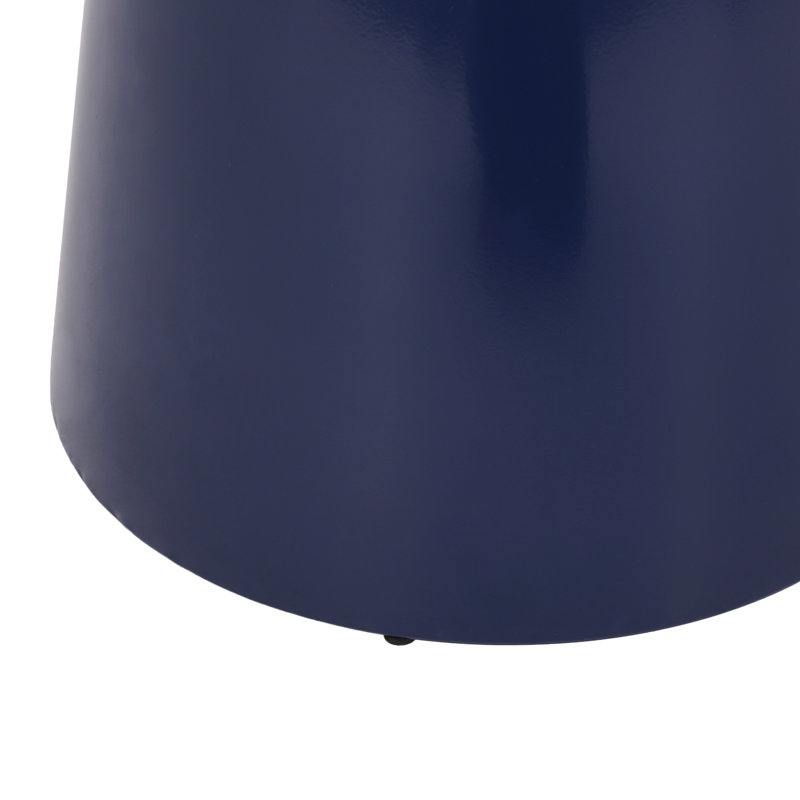 Tables d'appoint d'extérieur en fer avec design évasé, ensemble de 2, Bleu