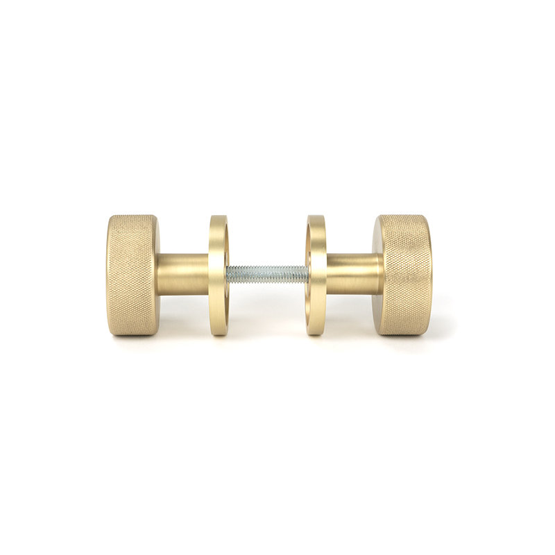 Brompton Interior Mortise Knobset, Satin Brass