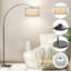 Lampe sur pied arquée 78,7 po Asem avec télécommande, ampoule DEL incluse et grand abat-jour Asem-845758606-819567389