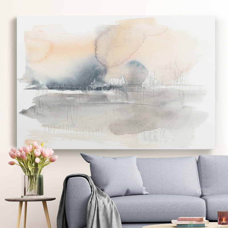 «Blush Haze II», peinture sur toile, H 27 po x l 18 po x P 1 po, Toile tendue