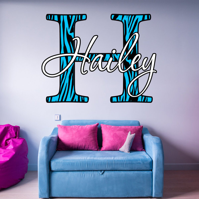 Text & Numbers Wall Decal, 18" H x 18" W x 0.01" D, Yes, Sky Blue
