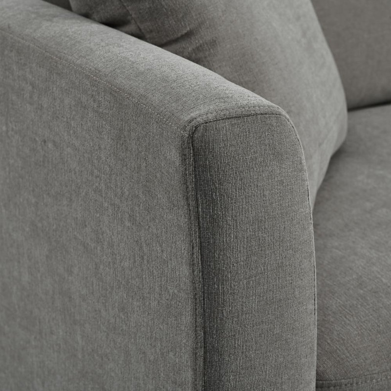 Canapé modulaire à méridienne rembourré Lousha, Mélange de polyester gris