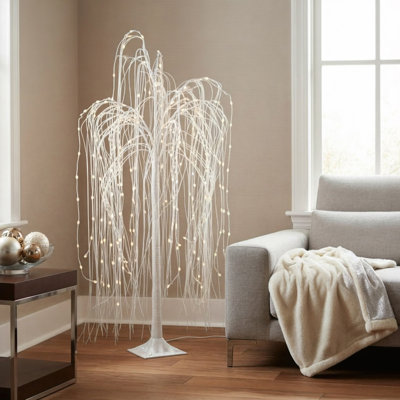 Graceful 4.5'H Electric White Willow Tree with 198 Super Bright Micr