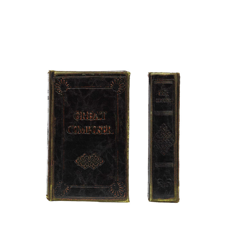 Ensemble de 2 boîtes de rangement pour livres en bois et simili cuir "Heart Of Darkness"