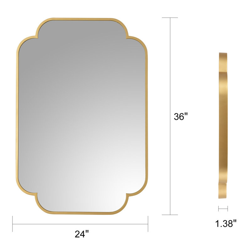 Miroir mural Macluu, Or, 36 po x 24 po