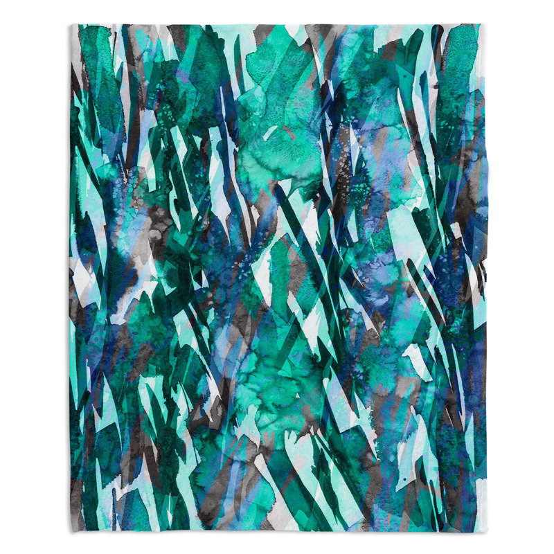 Couverture sherpae turquoise doux bouquet de bouquet de givre, l 51 po x L 60 po