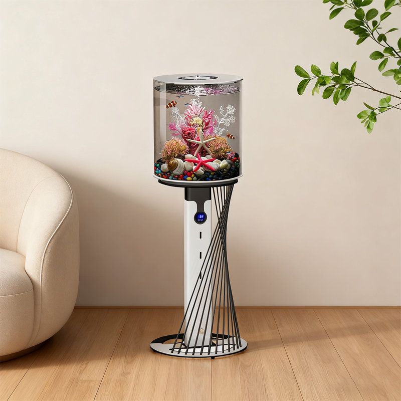Aquarium cylindrique 360 °, Blanc