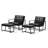 Buren Vegan Leather Armchair and Stool Set-90988297