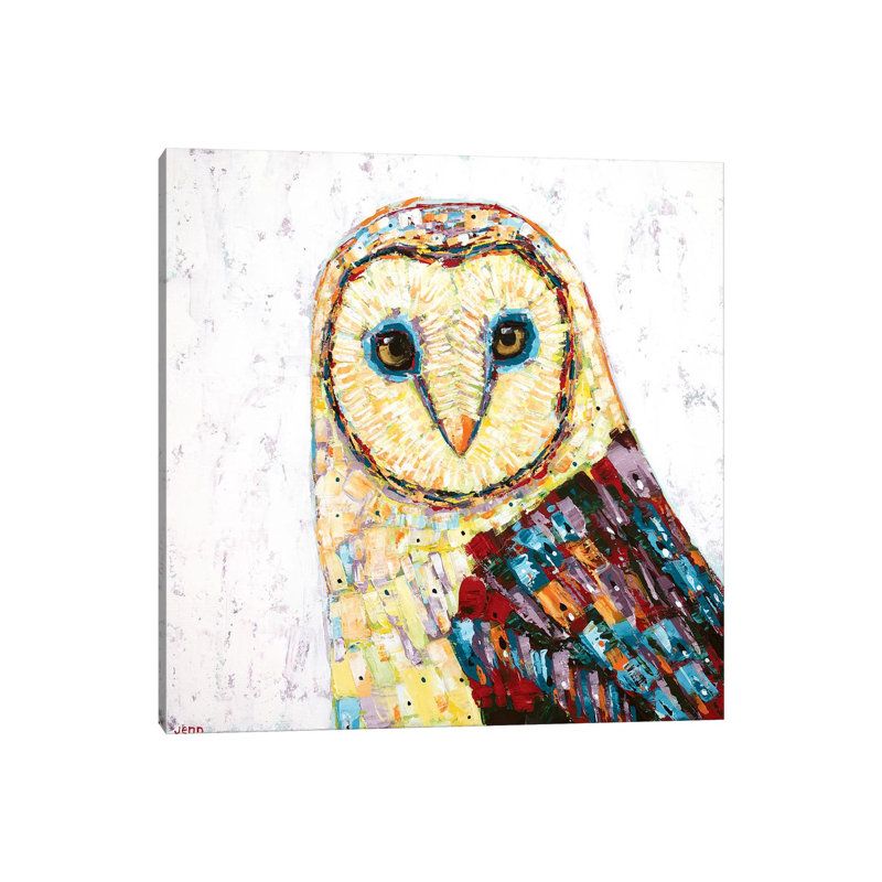 Barn Owl- White 1 Piece Wrapped Canvas Wall Art, 66.04 cm H x 66.04 cm W