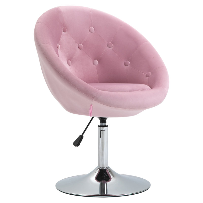 Chaise longue pivotante rembourrée Danaira, Tissu rose