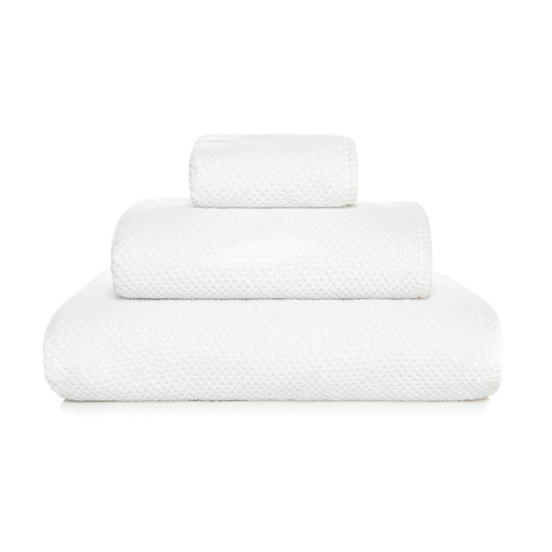 Bee Waffle Waffle Fingertip Towel, Washcloth, White
