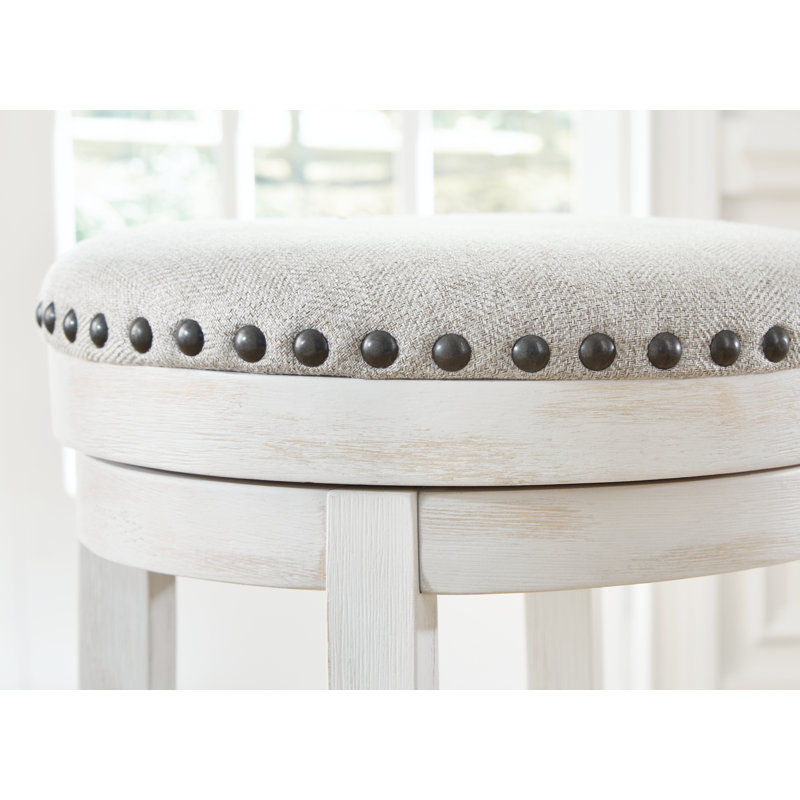 Daiah Swivel Upholstered Counter Stool with Solid Wood Frame, 24