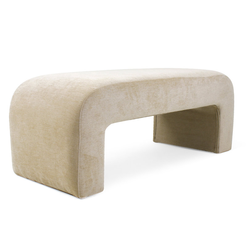 Banc rembourré Ichika, Chenille brun clair