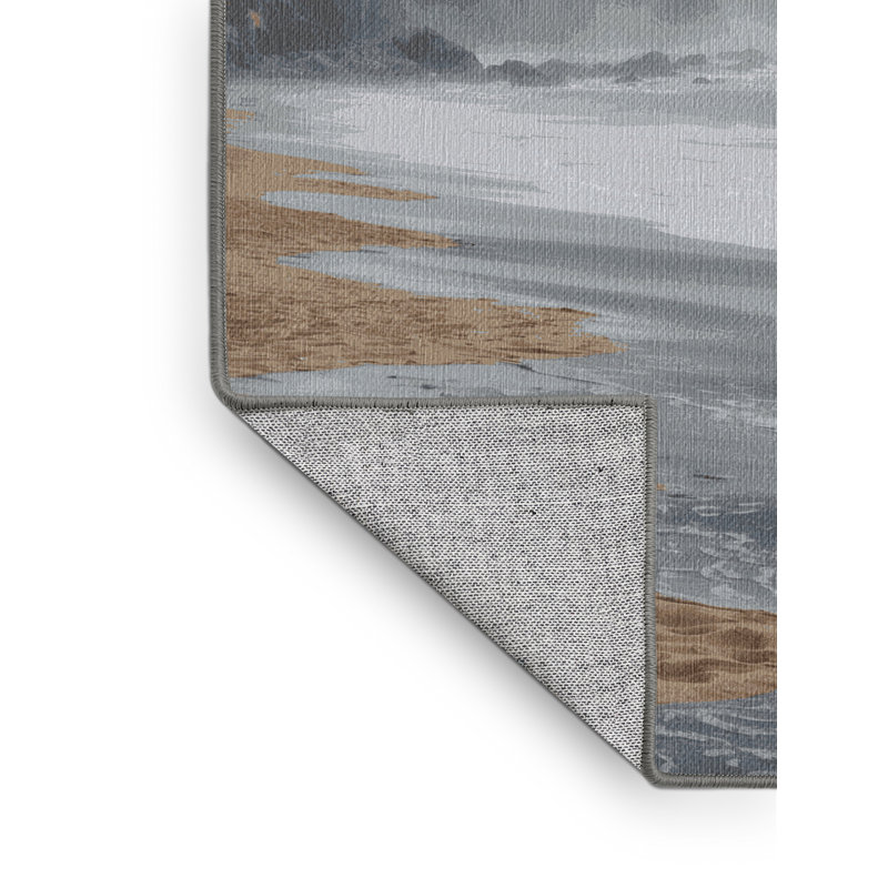  Tapis bord de mer lavable Foggy Shore, Rond 8 pi