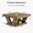 39.4" Square Coffee Table, 2-Tier Center Table for Living Room