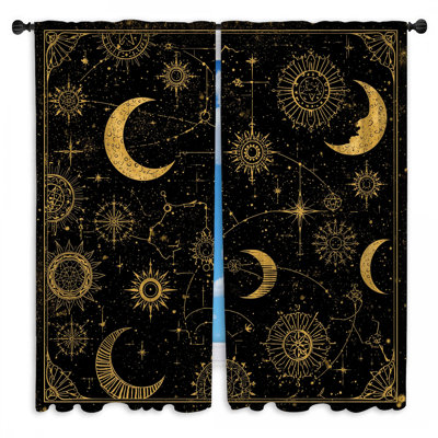 Rideaux obscurcissant et obscurcissant Golden Celestial Moons