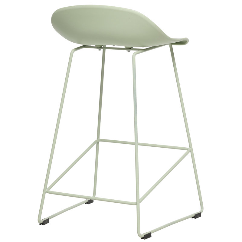 Meine Counter Stool with Metal Frame, Matte Green
