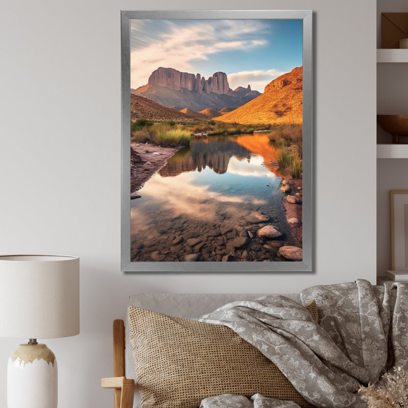" Texas Big Bend National Park ", Silver Single Picture Framed, 40" H x 30" W x 1.5" D