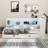 Full Size Wood Daybed With Storage Shelves, USB, LED, And Trundle, White