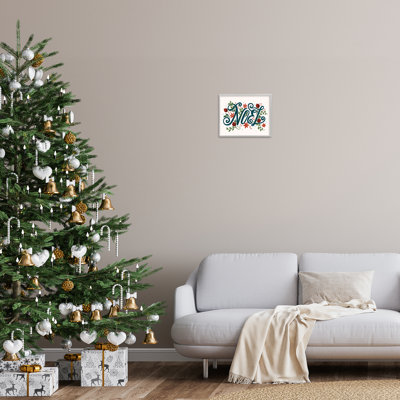 Noel with Rustic Winter Botanicals, art de la giclée encadrée, design par Loni Harris
