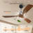 Kemp 52" 3-Solid-Blade Smart Solid Wood Ceiling Fan Without Light，Black&Brown-585287195