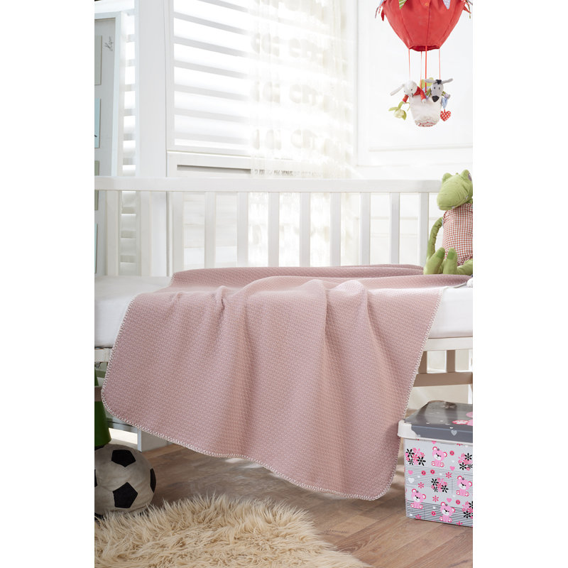 Couverture pour bébé 100% coton Parthena, L 31 po x L 31 po, Rose