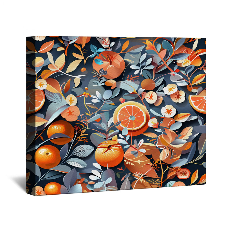 Oranges Canvas Gallery Wrap - Floral Wall Decor in Many Sizes, 12 x 12 inches