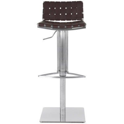 Barber Swivel Upholstered Adjustable Height Counter Stool with Stainless Steel Frame