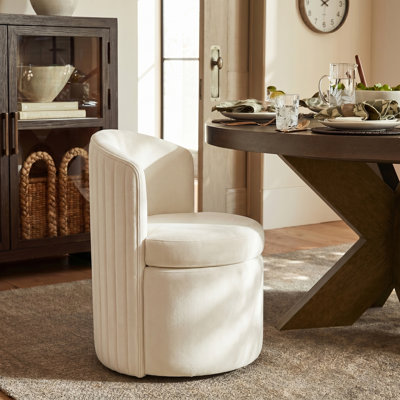 Chaise de salle à manger moderne à dossier capitonné avec roulettes 24 po Chrysten
