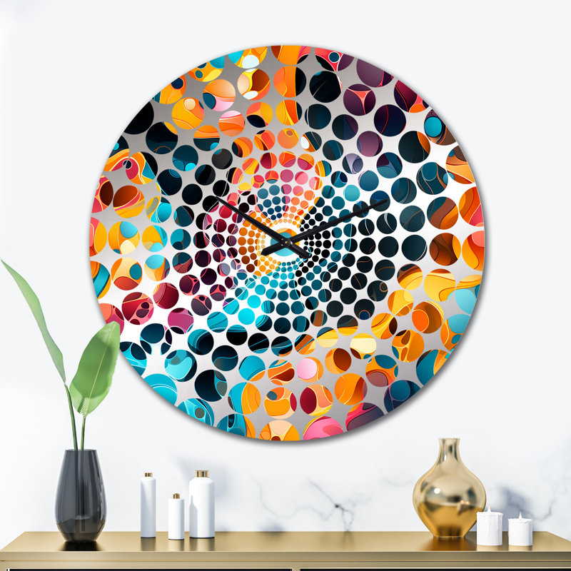 Multicolore Popart Playful Matrix - Horloge murale Pop Art, Très grand