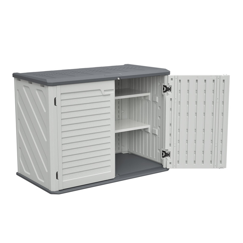 Horizontal Storage Shed With Removable Shelf