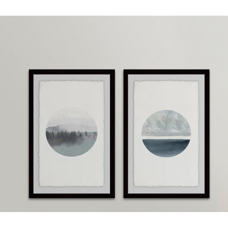 « luna abajo diptych », ensemble de 2 reproductions de peintures à l’aquarelle encadrées, H 24 po x l 16 po x L 1,5 po