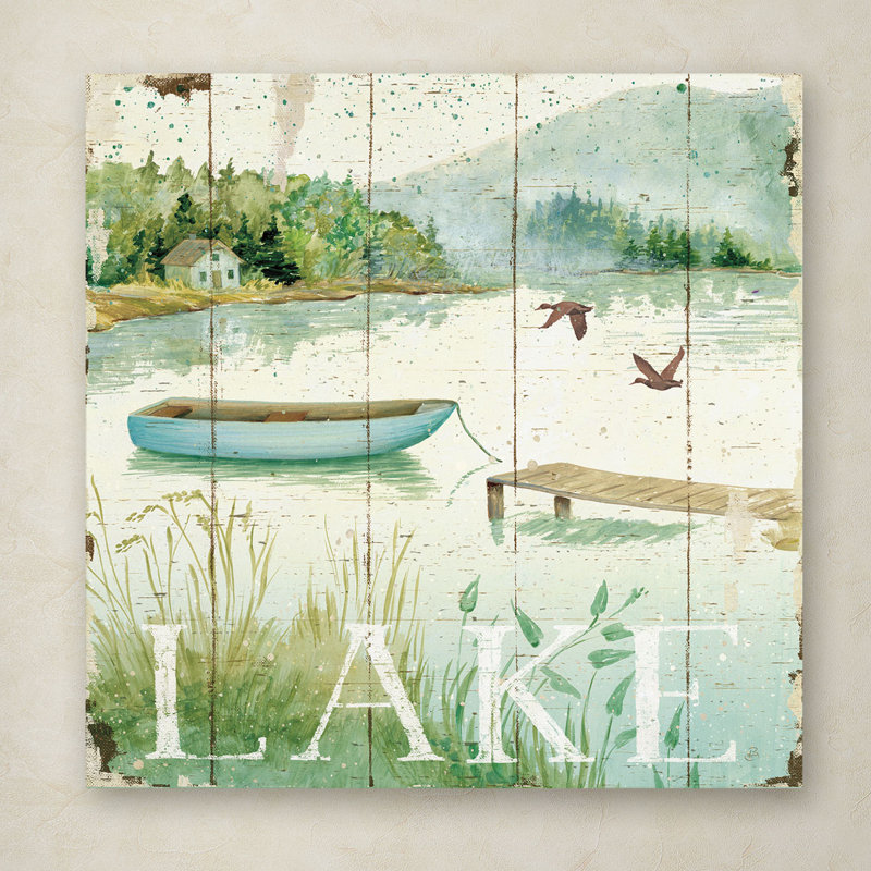 « lakeside ii », reproduction d’art sur toile tendue, H 14 po x l 14 po x P 2 po