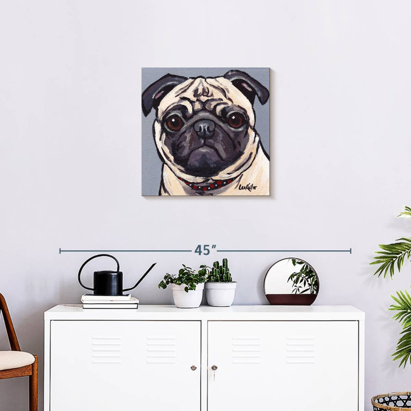 Carlin Brampt sur fond gris, H 20 po x l 20 po