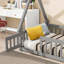 Lit simple en forme de tente avec garde-corps, lattes, porte, gris-1429464591-1429464577
