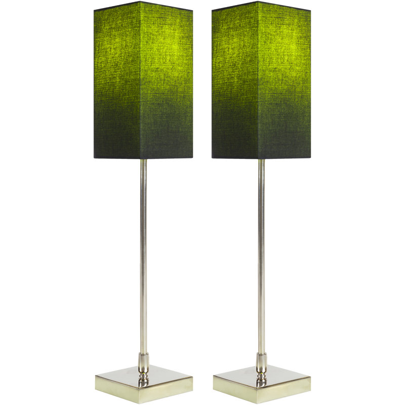 Ensemble de lampes de table en acier inoxydable 18 po Haseeb, Vert