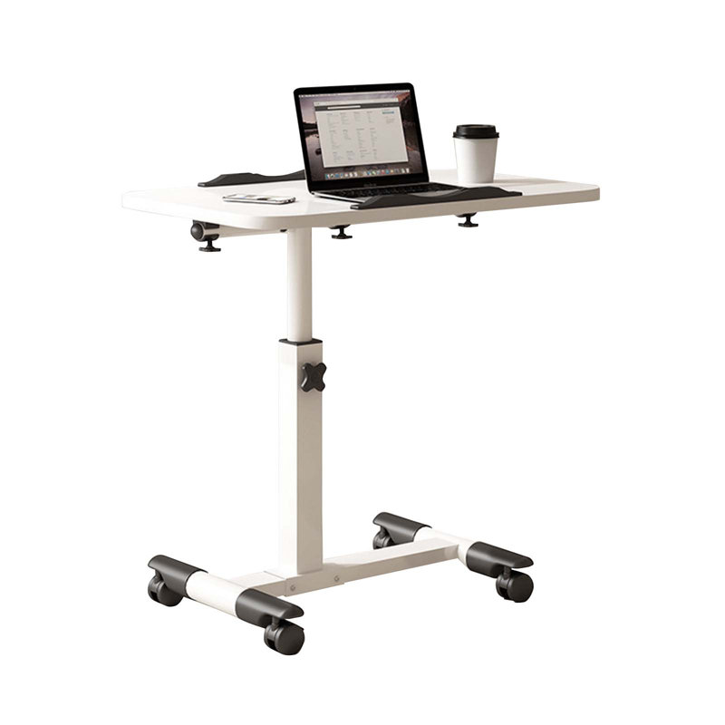 Standing Desk, Height-Adjustable with Wheels, 60 x 40 x 90 cm, Foldable Desk, Overbed Care Table, Space-Saving Mobile Computer Desks for Bedroom, Office, Living Room, Height 60-69 cm